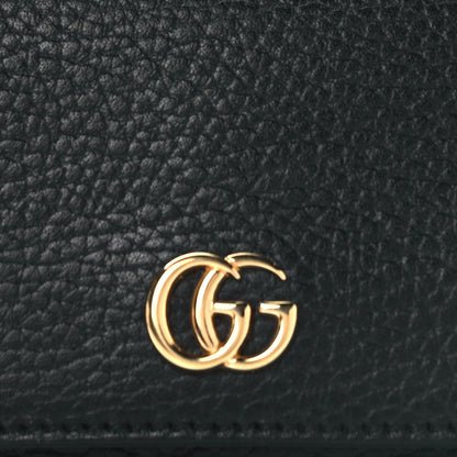 Gucci Pebbled Calfskin GG Marmont Card Case Black 7 of 9
