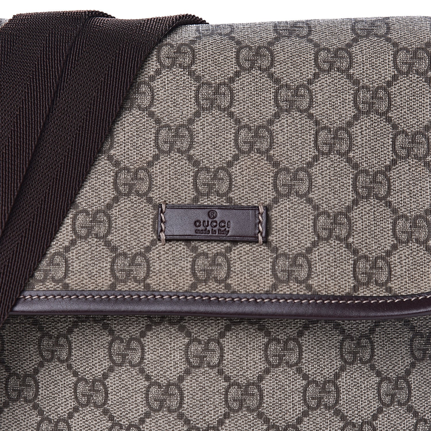 Gucci GG Plus Monogram Small Flap Messenger Bag Beige Dark Brown 8 of 10