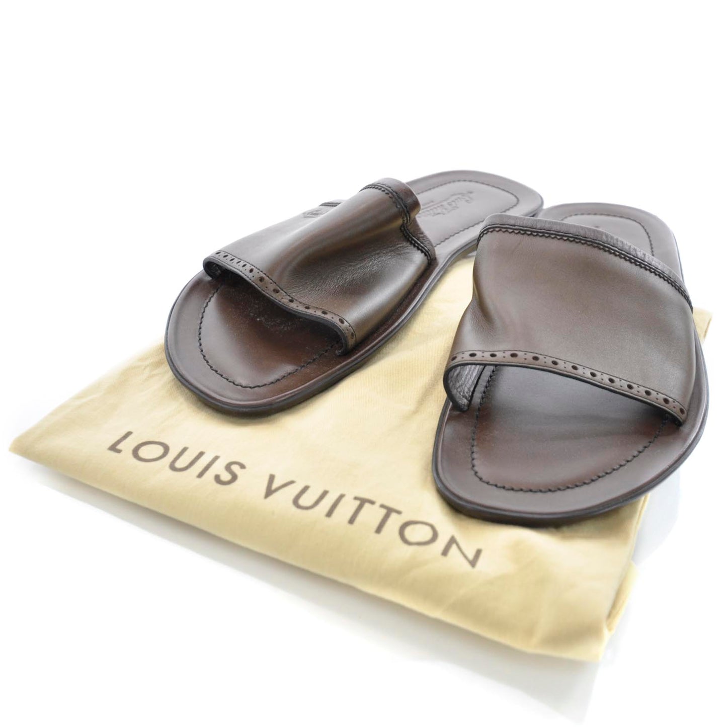 Leather Mule Sandals Brown 11