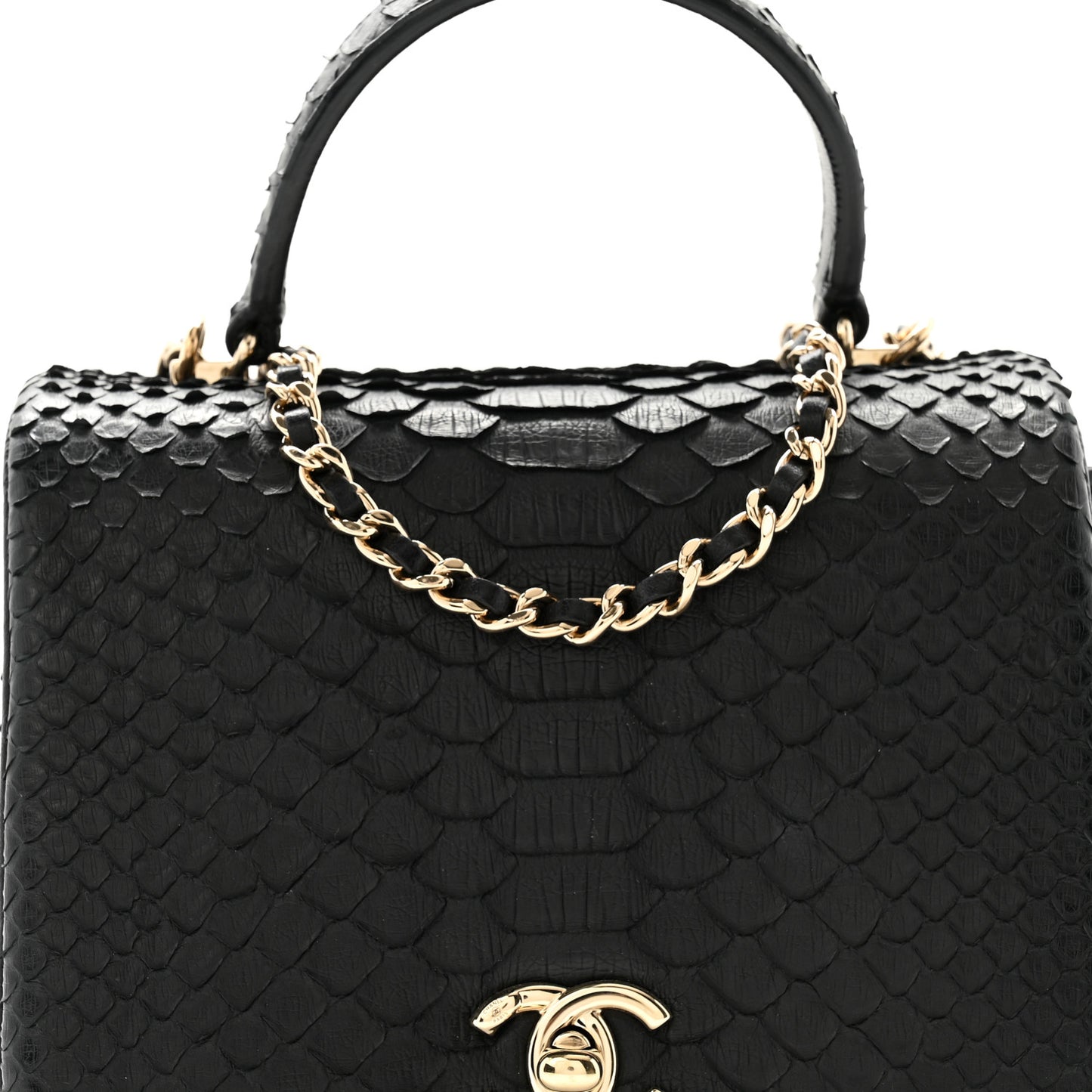 Snakeskin Quilted Mini Citizen Chic Flap Black