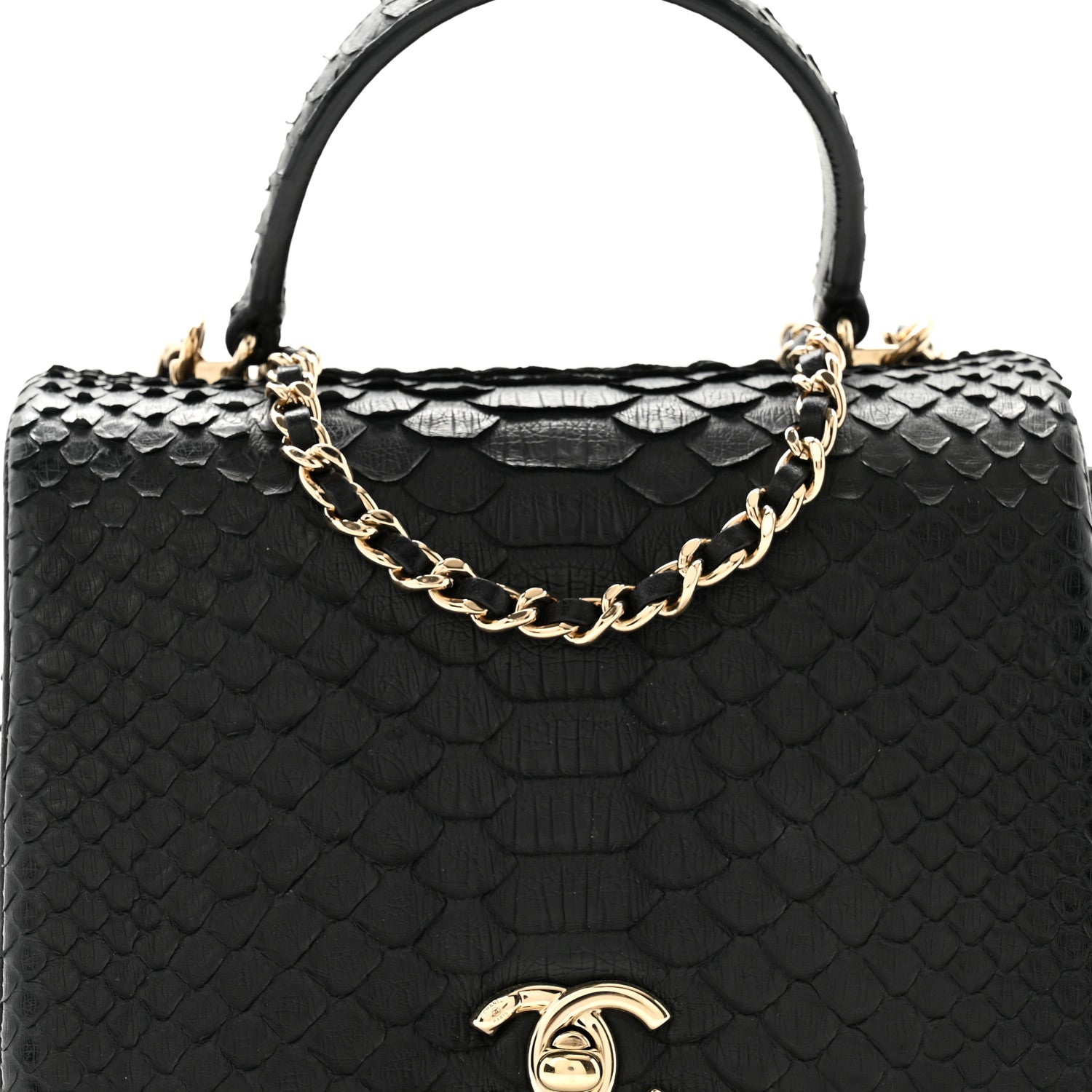 Chanel Snakeskin Quilted Mini Citizen Chic Flap Black 9 of 12