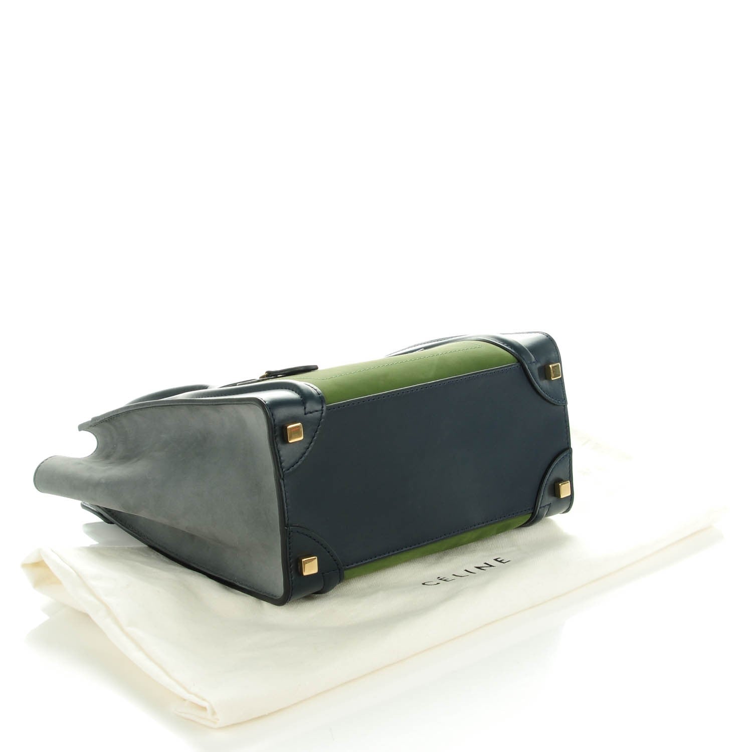 Celine Nubuck Smooth Calfskin Micro Tri-Color Luggage Green 4 of 8