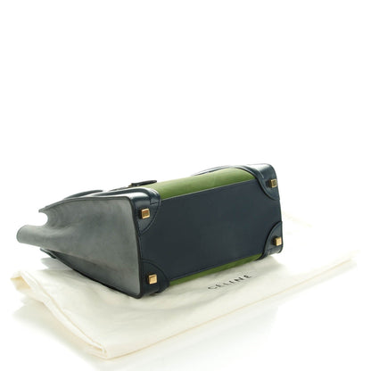 Celine Nubuck Smooth Calfskin Micro Tri-Color Luggage Green 4 of 8