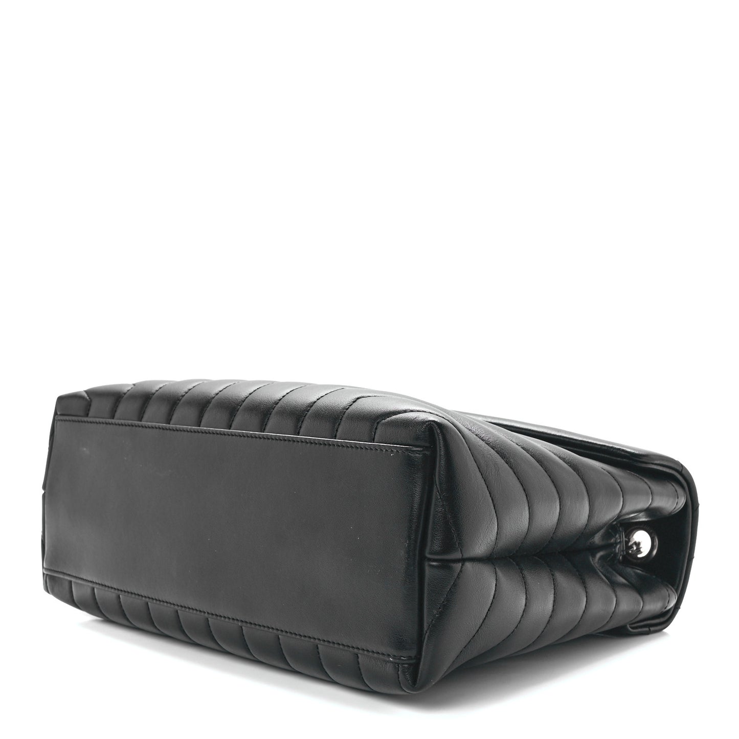 Calfskin Y Quilted Monogram Medium Loulou Chain Satchel Black