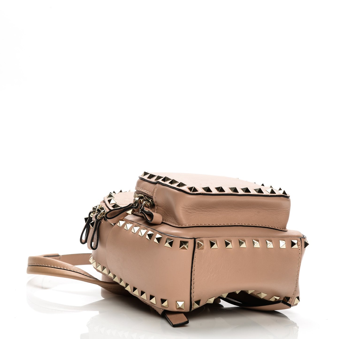Calfskin Mini Rockstud Backpack Soft Noisette