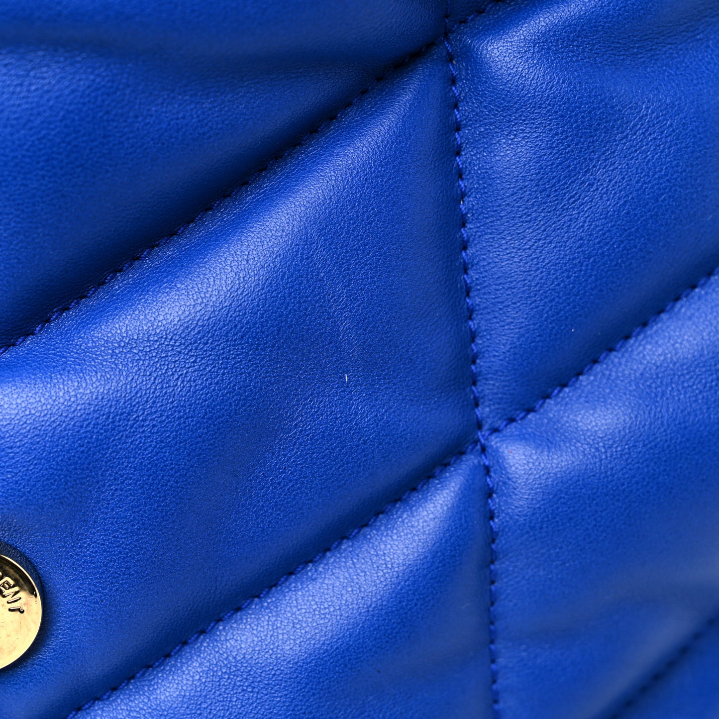 Lambskin Quilted Small Loulou Puffer Monogram Chain Satchel Majorele Blue
