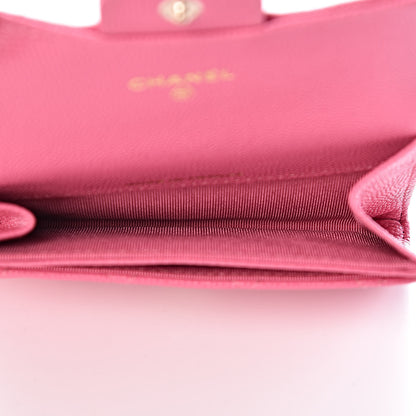 Chanel Caviar Quilted Flap Card Holder Pink 5 of 12