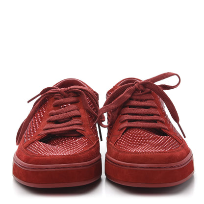 Gucci Suede Crystal Studded Sneaker 6 Red 2 of 9