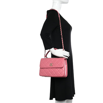 Chanel Lambskin Quilted Small Trendy CC Flap Dual Handle Bag Dark Pink 2 of 10