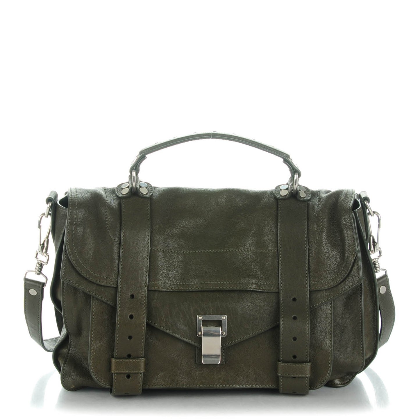 Lambskin Medium PS1 Satchel Military