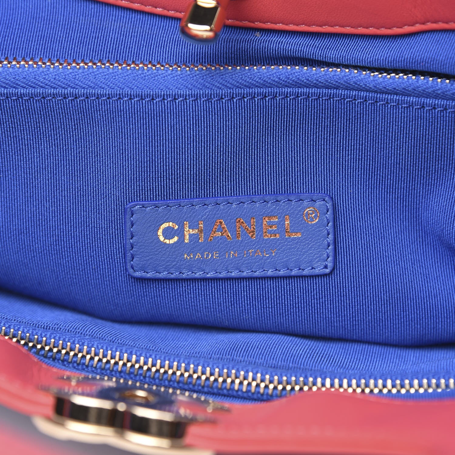 Chanel Aged Calfskin Quilted Large 31 Shopping Bag Red Blue 6 of 10