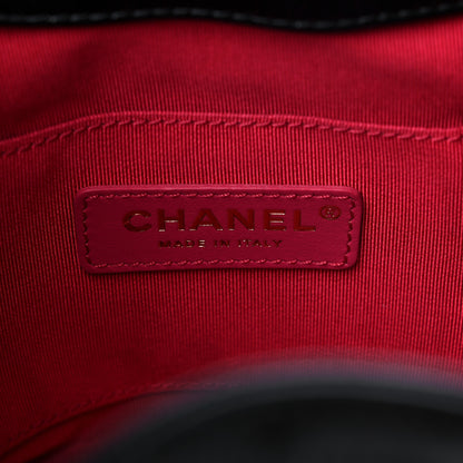 Chanel Shiny Aged Calfskin CC Chain Mini Drawstring Bag Black 6 of 11