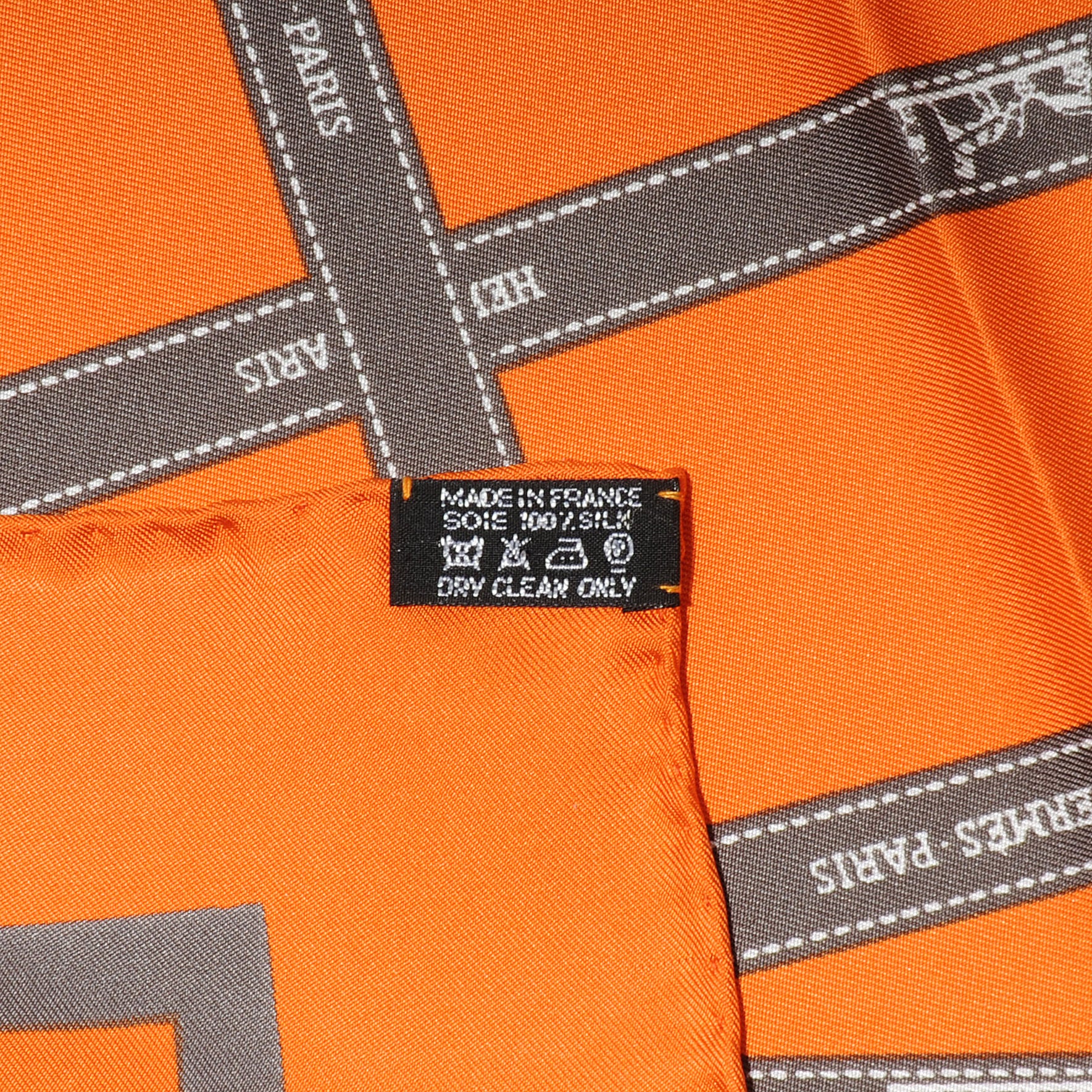 Hermes Silk Bolduc Orange Scarf 90 5 of 5