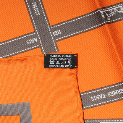 Hermes Silk Bolduc Orange Scarf 90 5 of 5