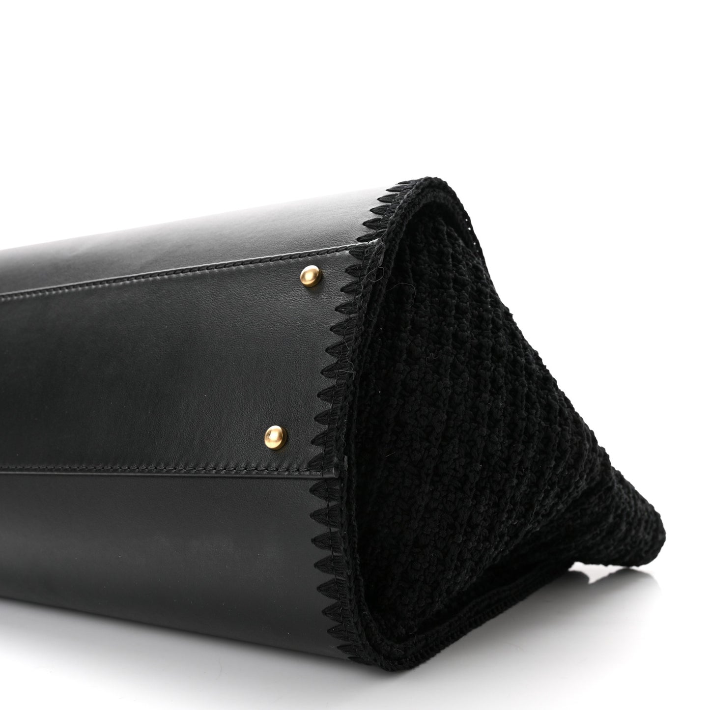 Calfskin Knit Medium Deauville Tote Black