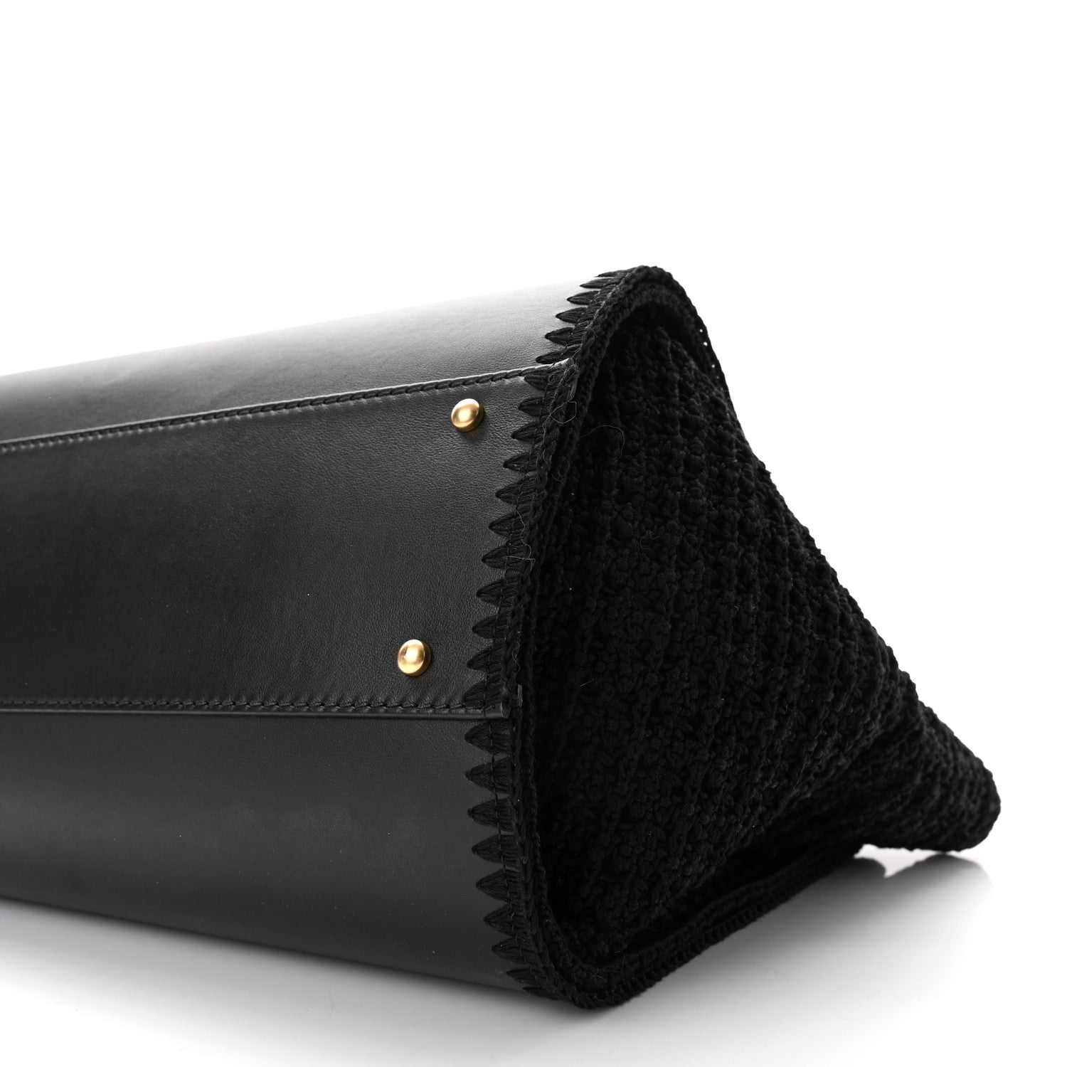 Chanel Calfskin Knit Medium Deauville Tote Black 9 of 9