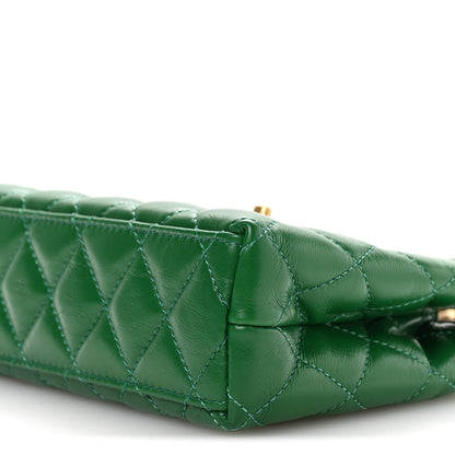 Chanel Shiny Aged Calfskin Quilted Nano Kelly Shopper Green 10 of 11
