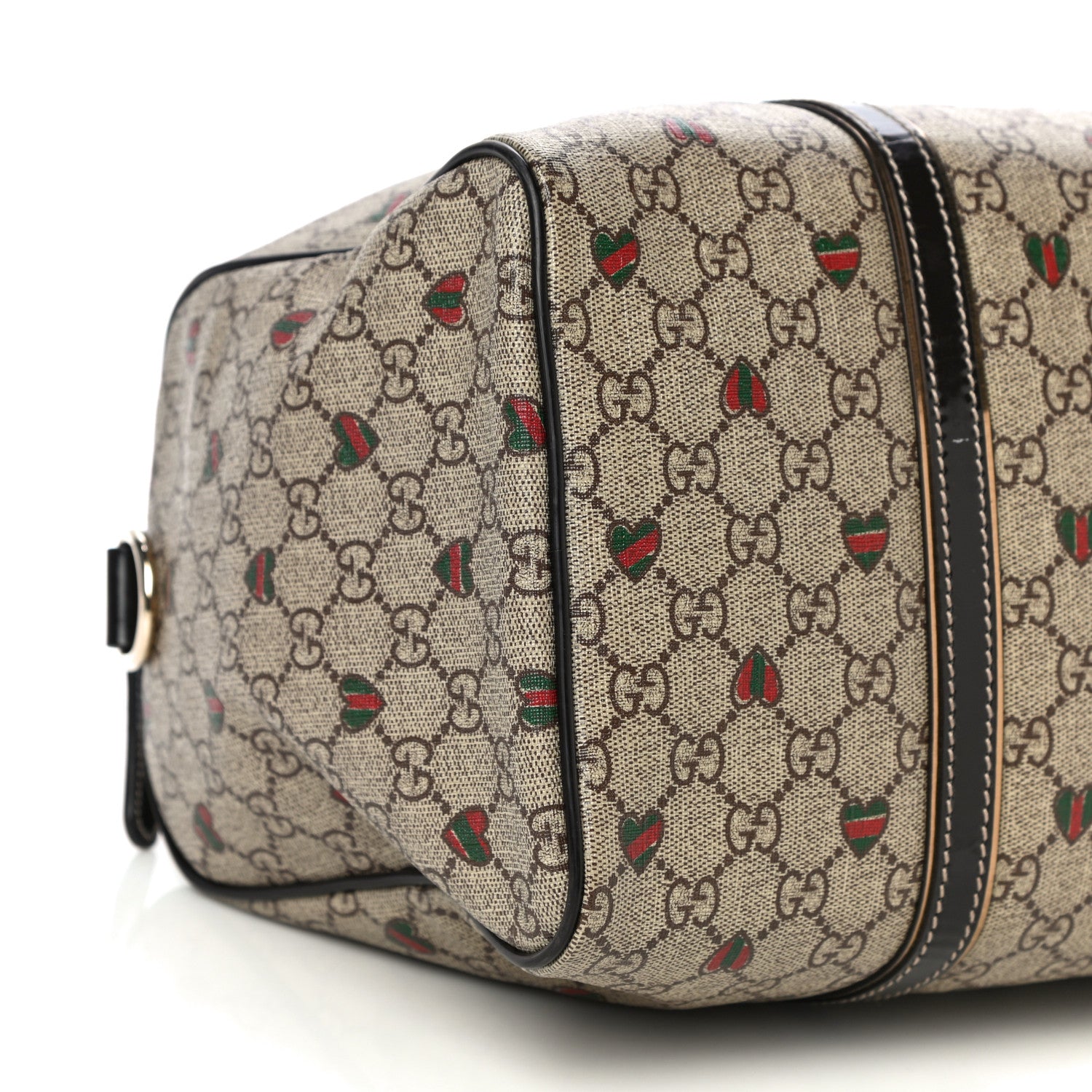 Gucci GG Plus Monogram Hearts Medium Joy Boston Dark Brown 9 of 13