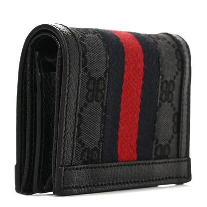 Gucci X BALENCIAGA BB Monogram Web Ophidia Card Case Wallet Black 3 of 9