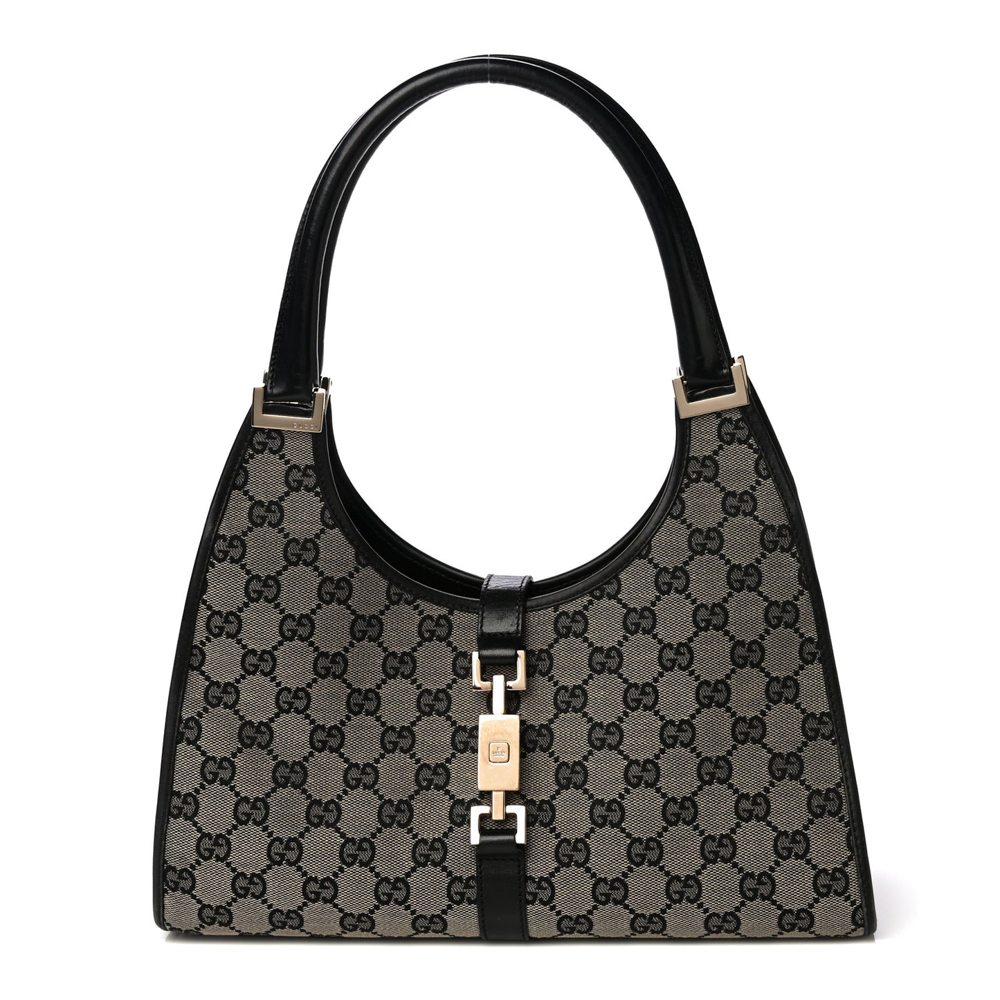 Monogram Piston Lock Shoulder Bag Black