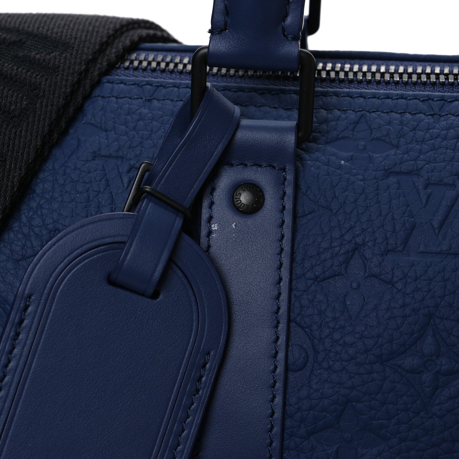 Louis Vuitton Monogram Taurillon Keepall Bandouliere 35 Blue 10 of 12