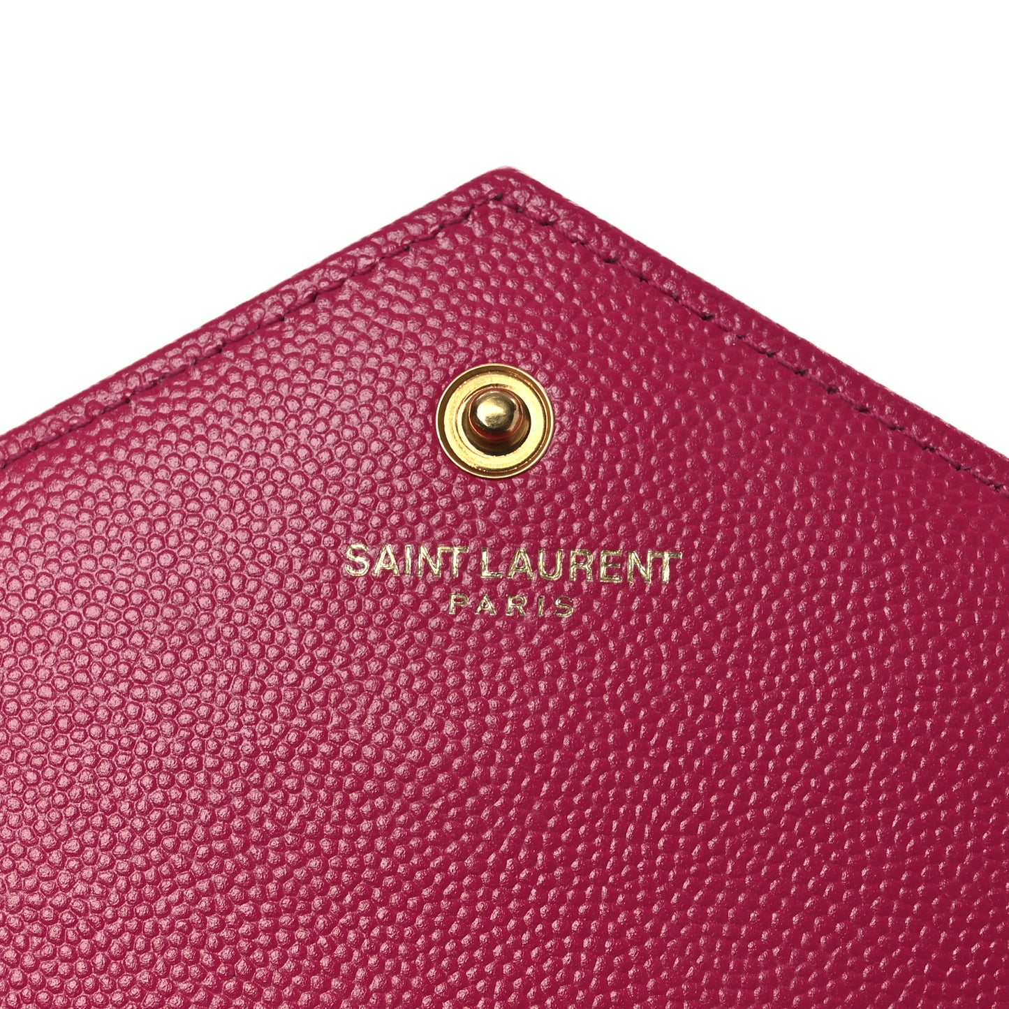 Grain De Poudre Matelasse Chevron Monogram Chain Wallet Lipstick Fuchsia