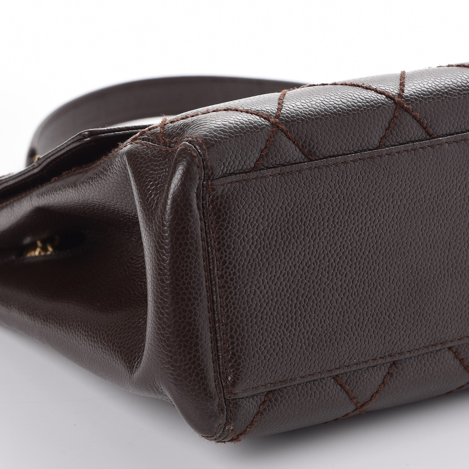 Chanel Caviar Quilted Jumbo Single Flap Brown 9 of 10