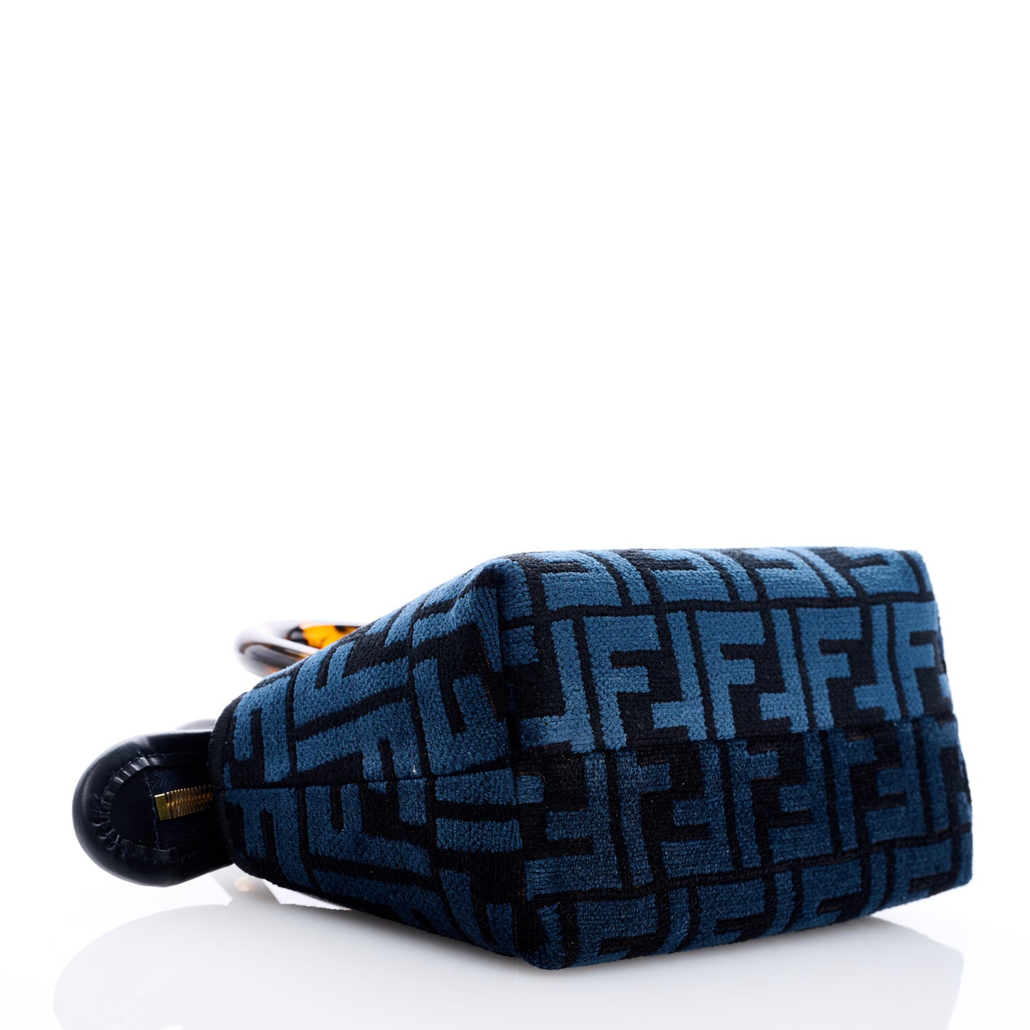 Chenille Vitello King Plexiglass FF Mini By The Way Top Handle Boston Bag Blue Black