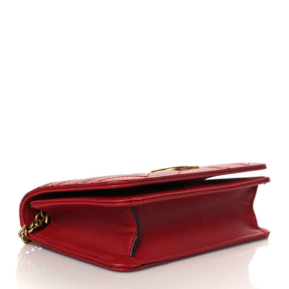 Gucci Calfskin Matelasse GG Marmont Mini Bag Hibiscus Red 4 of 10