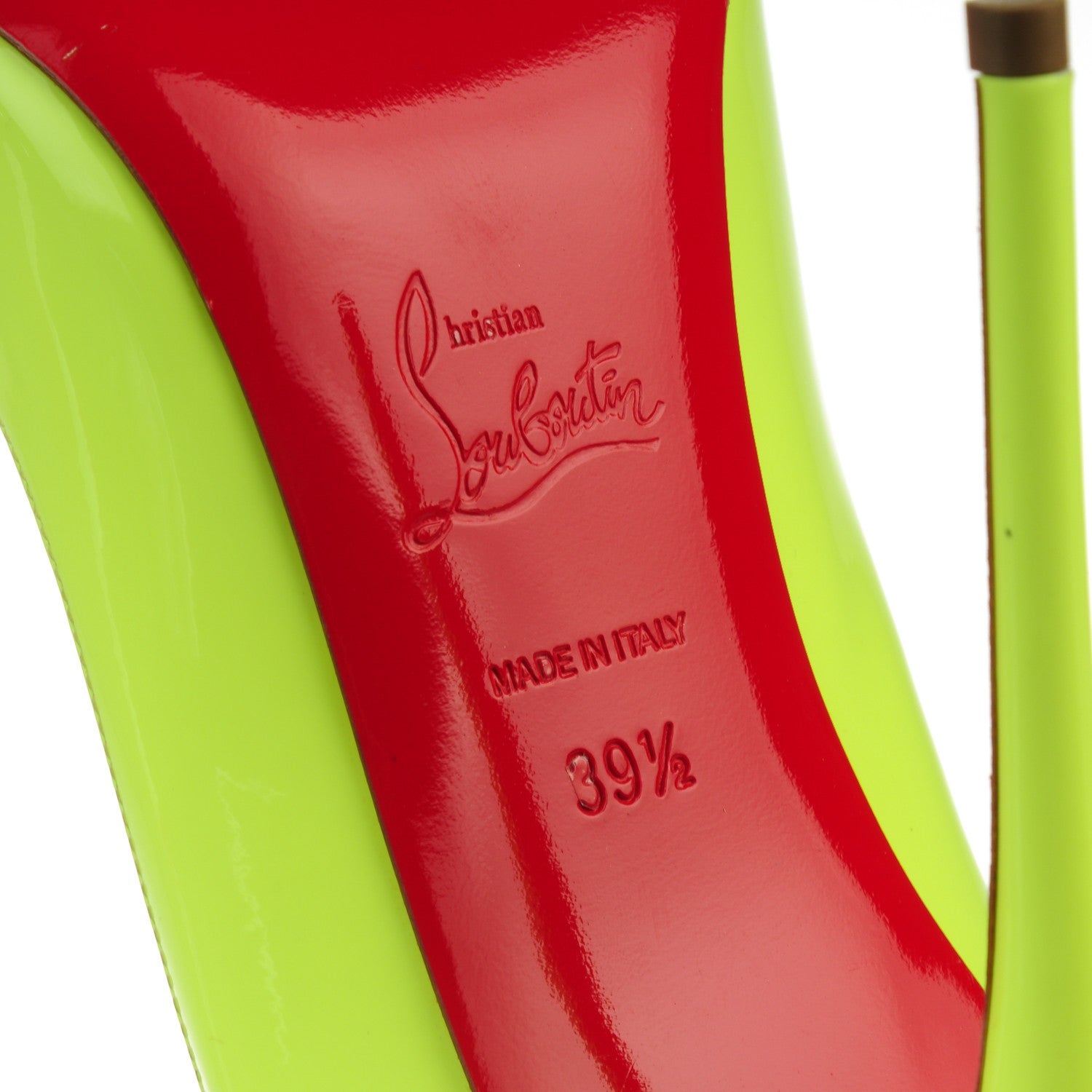 Christian Louboutin Patent So Kate 120 Pumps 39.5 Neon Yellow 5 of 6