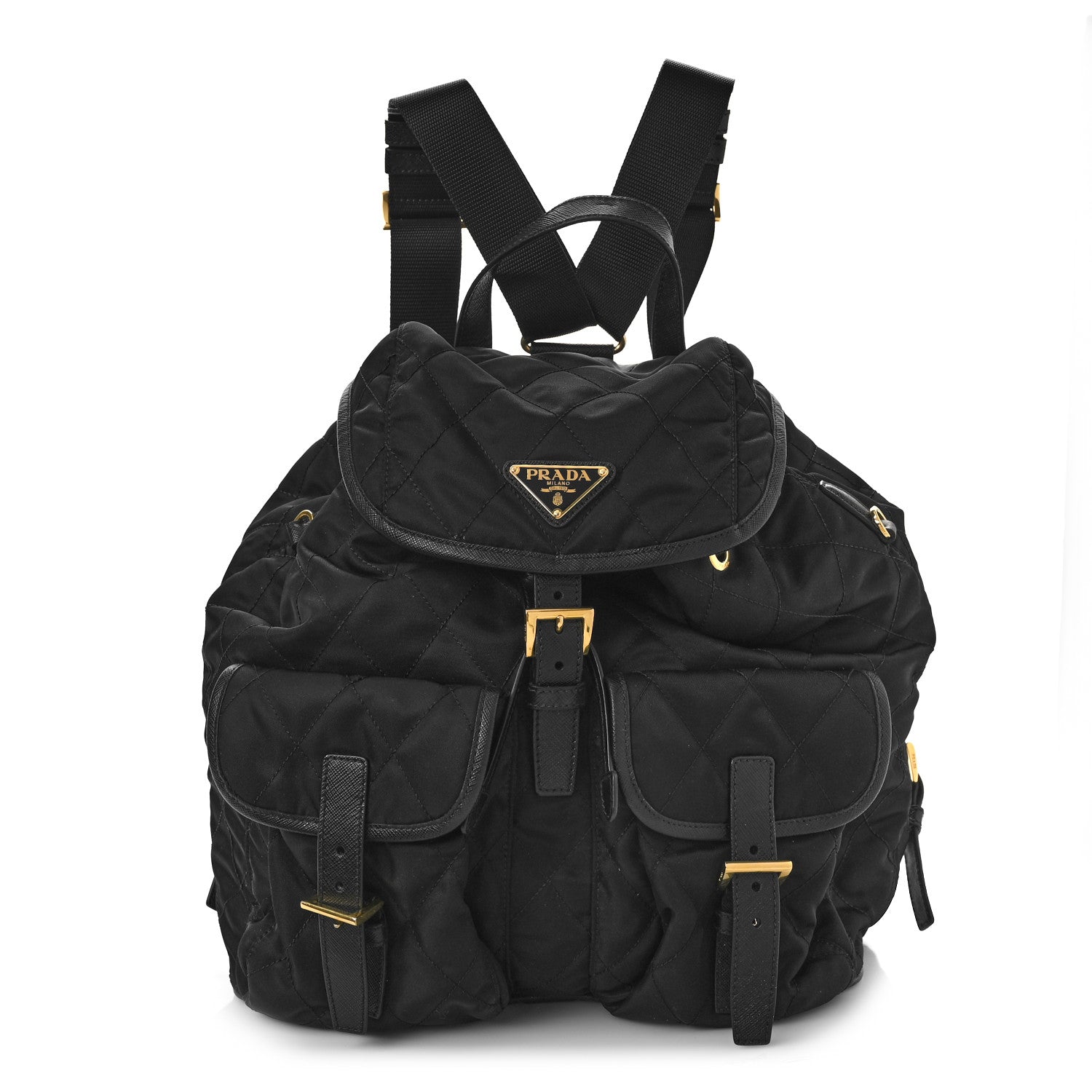 Prada Tessuto Saffiano Impuntu Backpack Black 1 of 9