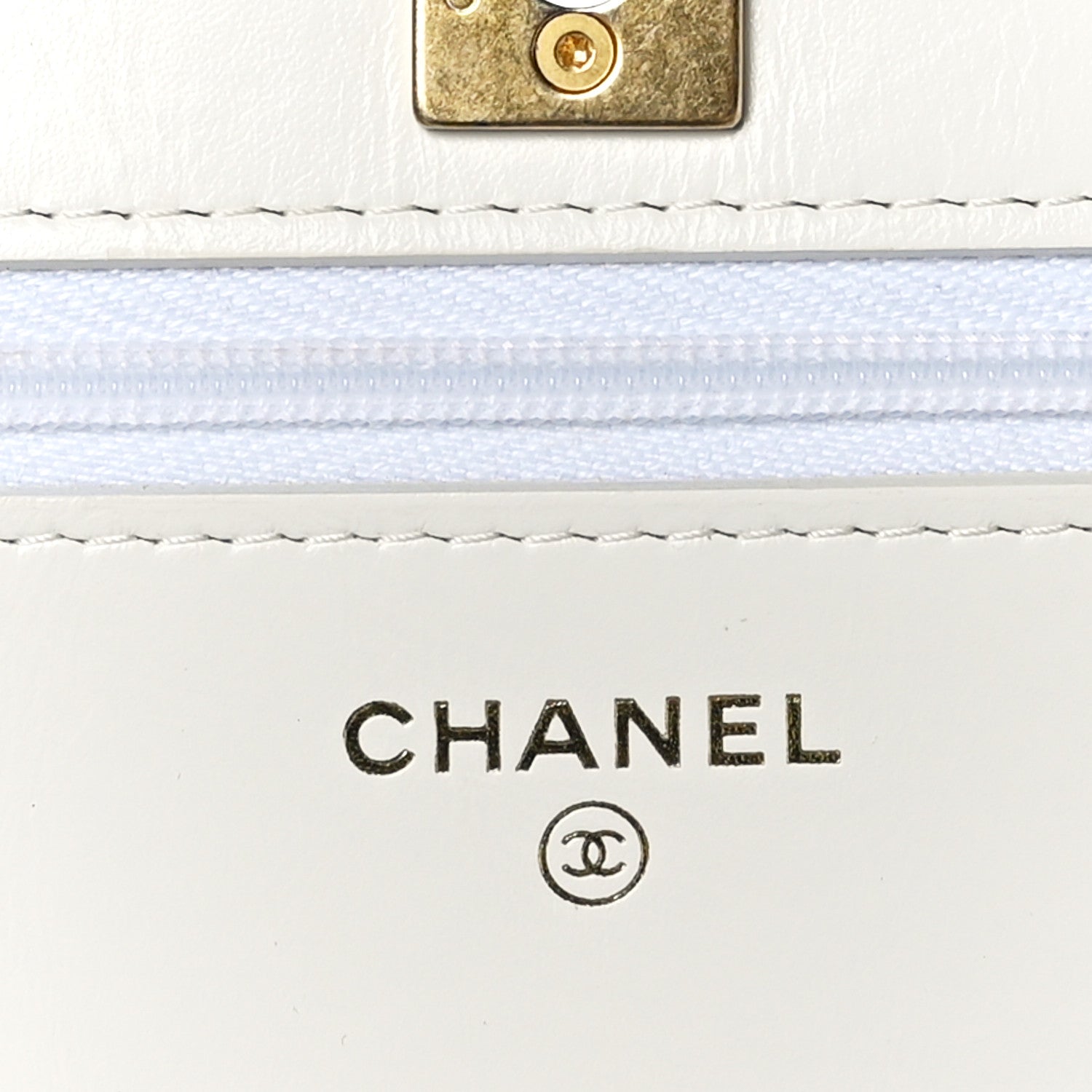 Chanel Shiny Calfskin Quilted Multicolor Top Handle Wallet On Chain WOC White 6 of 10
