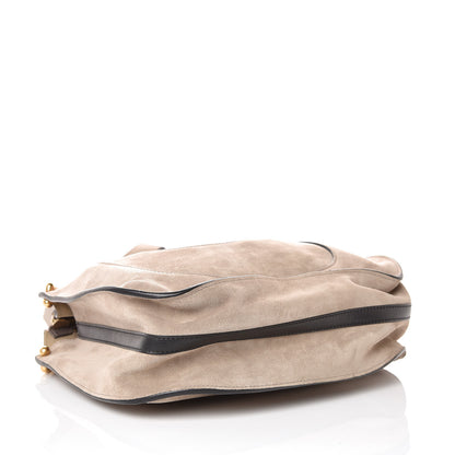 Chloe Calfskin Suede Small Hayley Hobo Cashmere Grey 4 of 9