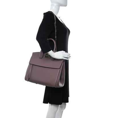 Salvatore Ferragamo Calfskin Large Studio Bag Caraway Seed 2 of 10