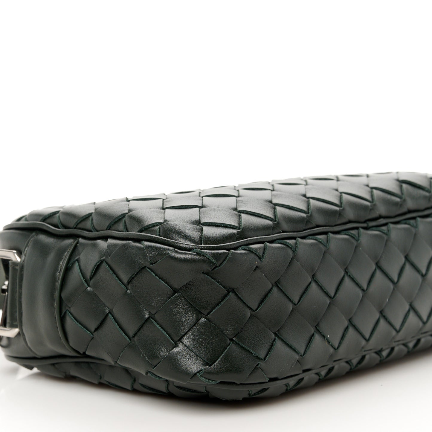 Calfskin Intrecciato Small Camera Bag Dark Green
