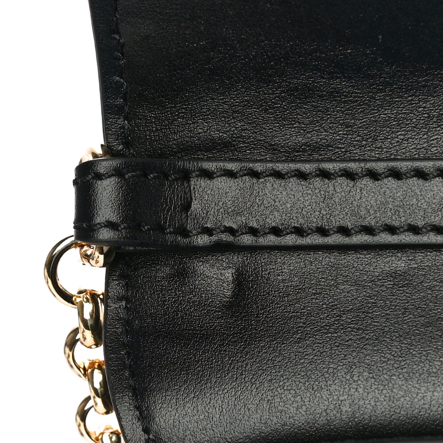 Calfskin Suede C Clutch With Chain Black