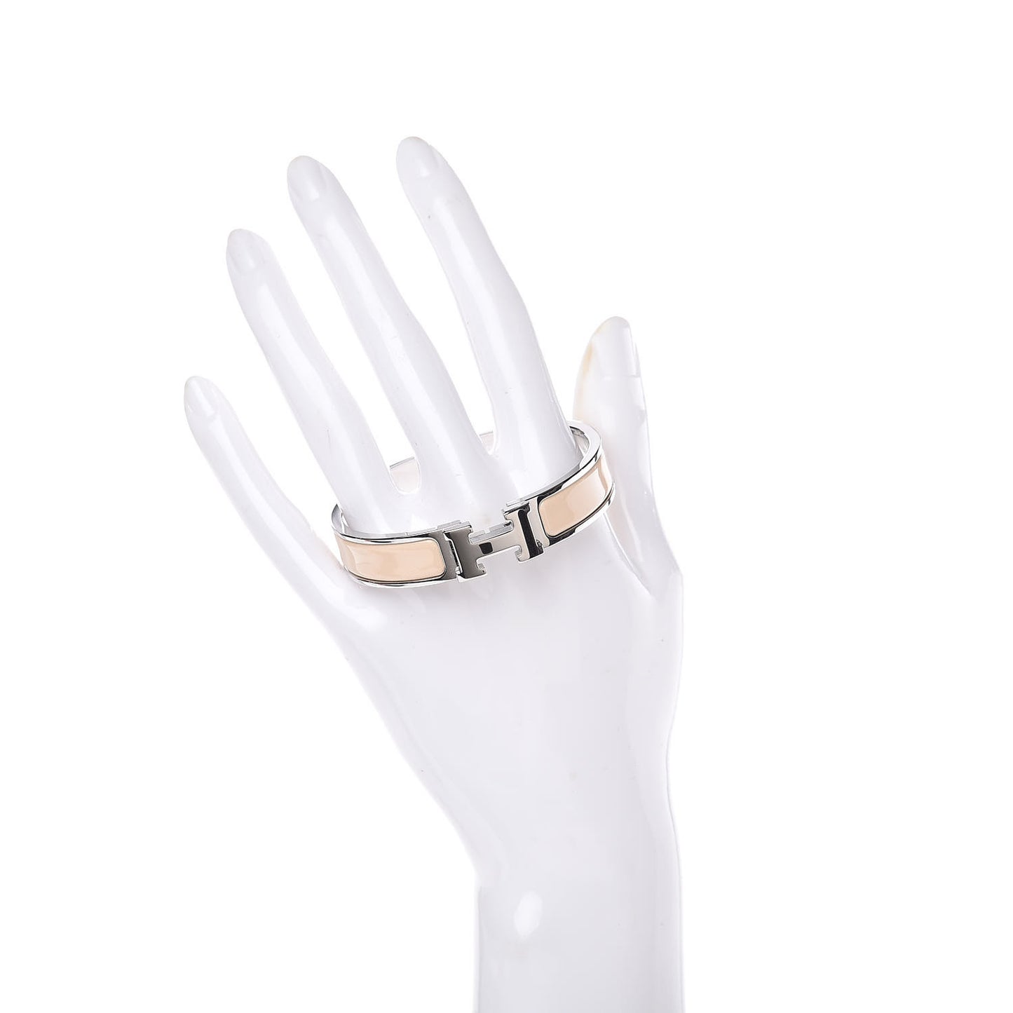 Narrow Enamel Clic Clac H Bracelet PM Beige Nacre