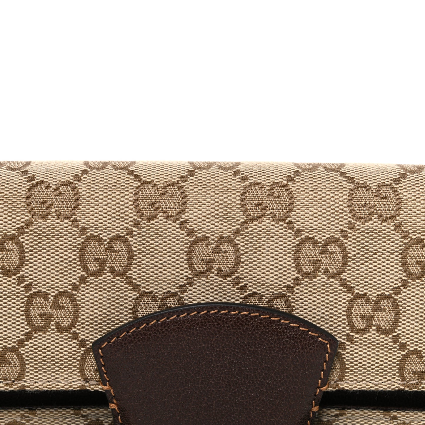 Monogram Medium Ristretto Horsebit Flap Shoulder Bag Sand Brown