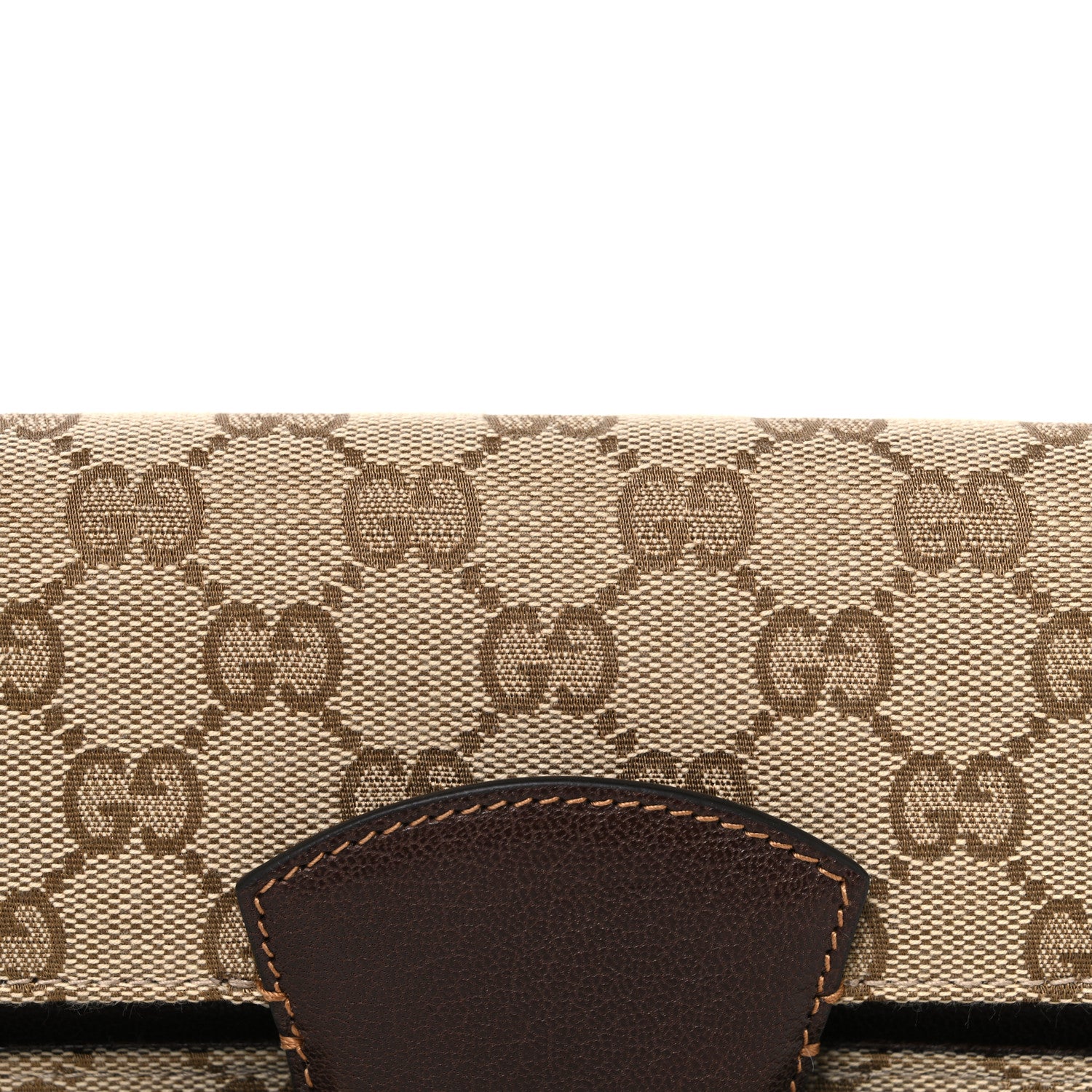 Gucci Monogram Medium Ristretto Horsebit Flap Shoulder Bag Sand Brown 8 of 10