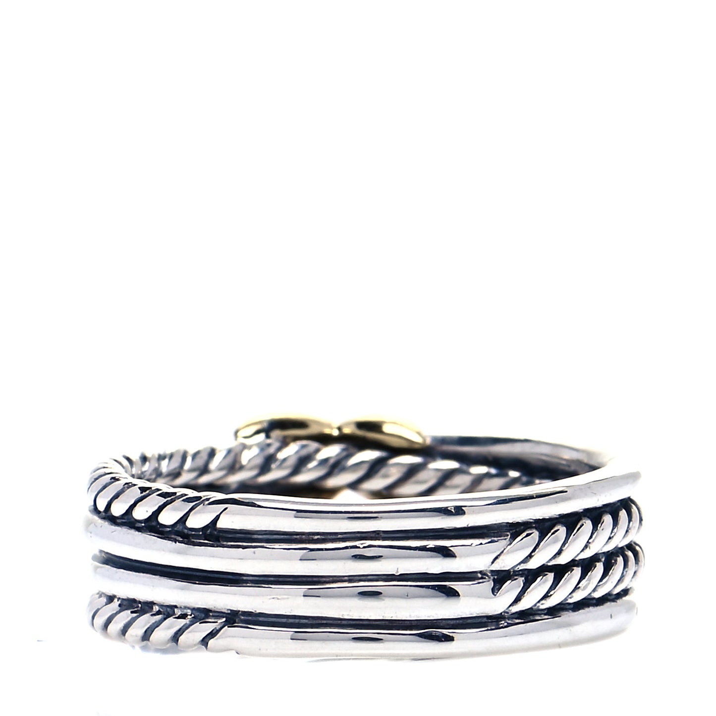 Sterling Silver 18K Yellow Gold 6mm X Crossover Ring 54 7