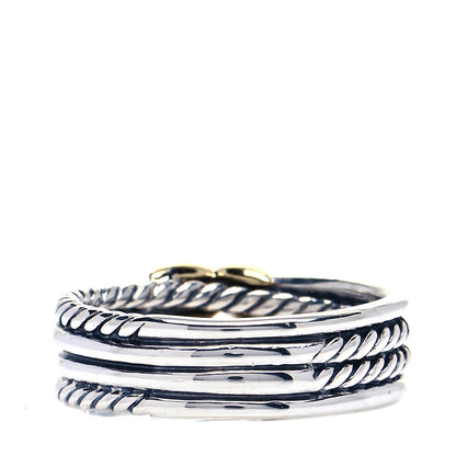 David Yurman Sterling Silver 18K Yellow Gold 6mm X Crossover Ring 54 7 3 of 5