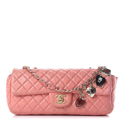 Chanel Lambskin East West Valentine Charms Flap Pink 1 of 25