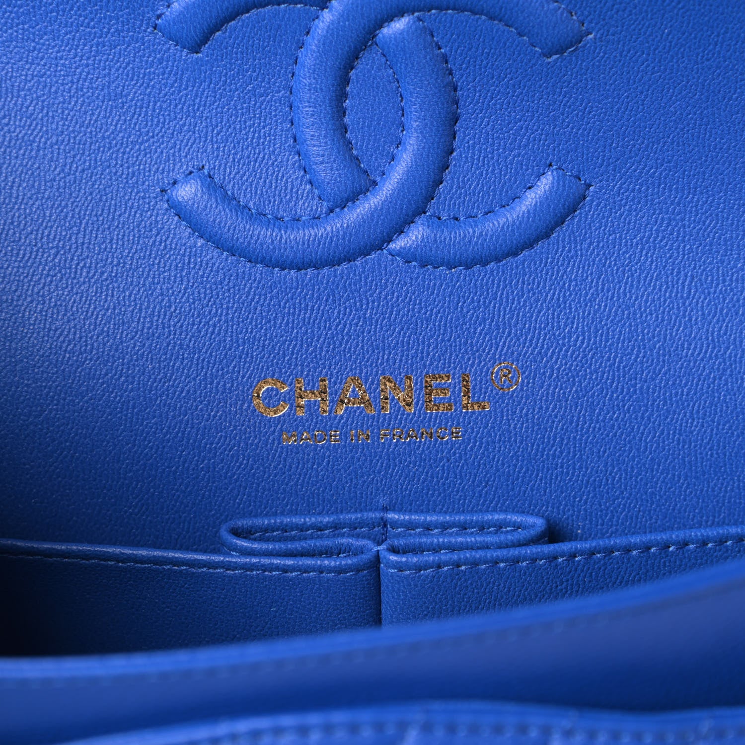 Chanel Caviar Chevron Quilted Small Double Flap Blue 6 of 9