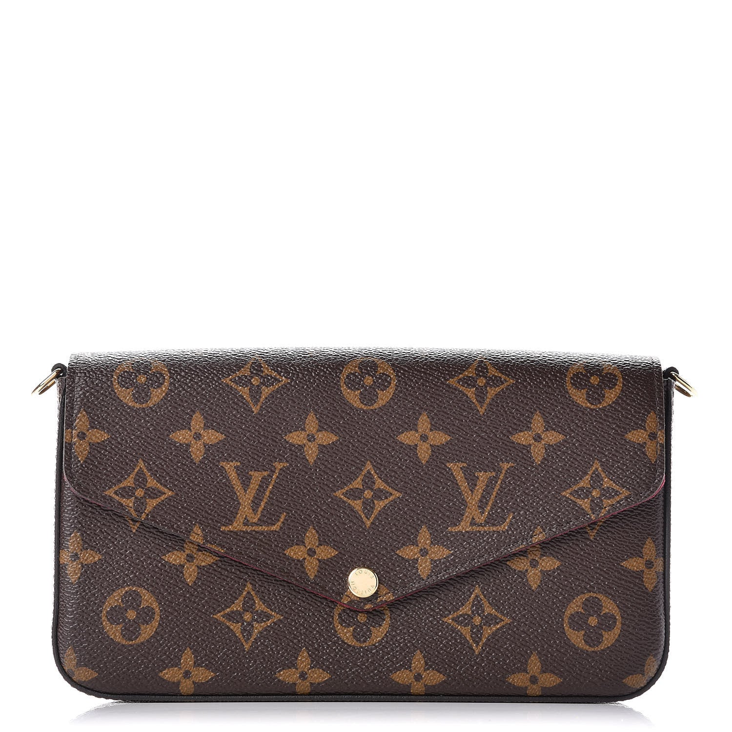 Louis Vuitton Monogram Pochette Felicie Chain Wallet Fuchsia 1 of 11