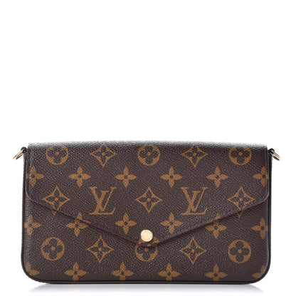 Louis Vuitton Monogram Pochette Felicie Chain Wallet Fuchsia 1 of 11