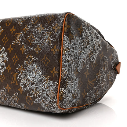 Louis Vuitton Monogram Dentelle Speedy 30 Silver 8 of 8
