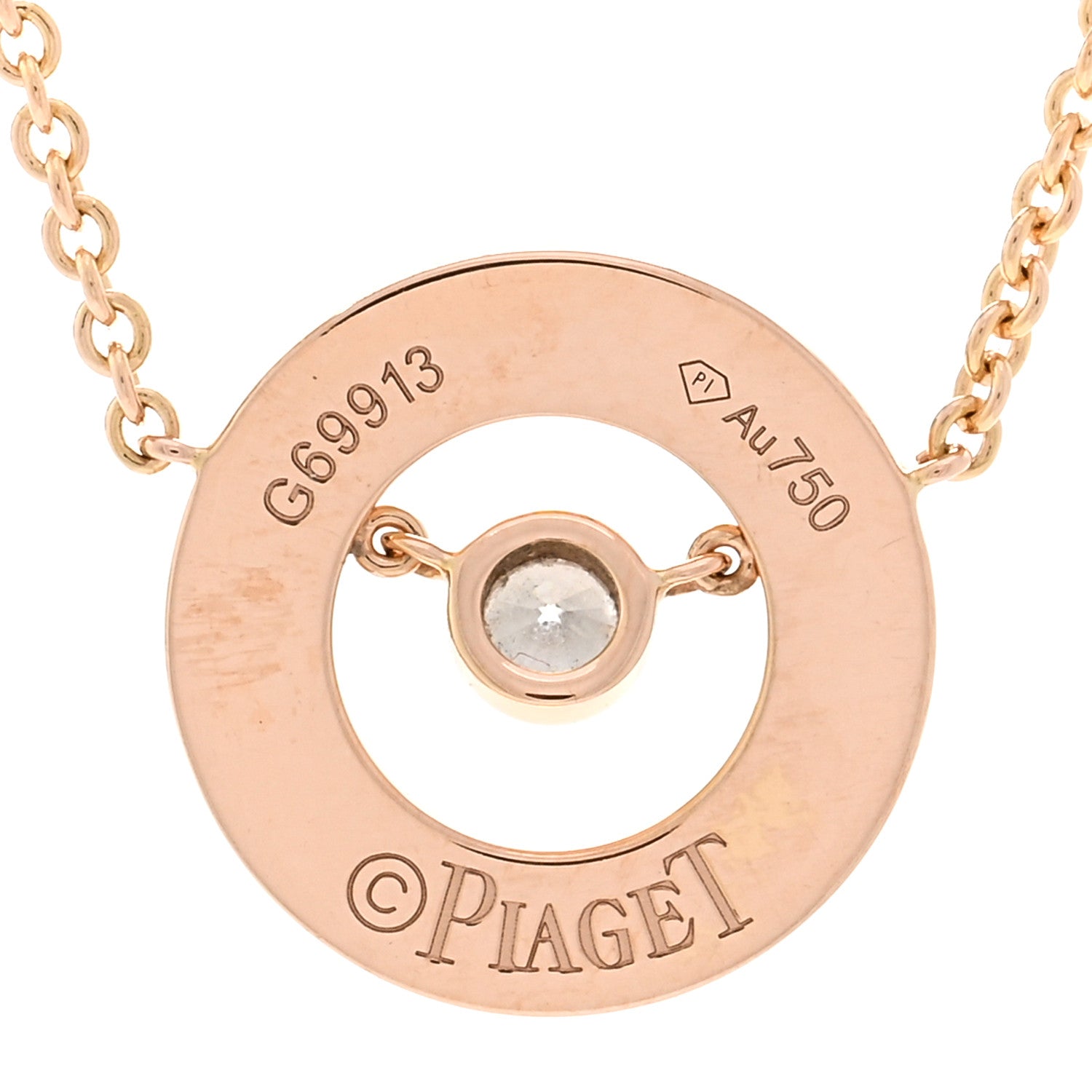 Piaget 18K Rose Gold Diamond Possession Floating Diamond Pendant Necklace 4 of 5
