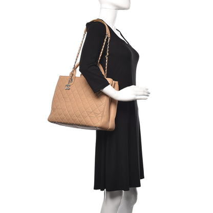Chanel Caviar Quilted Large Urban Companion Top Handle Shopping Tote Beige 2 of 17