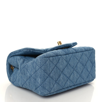 Chanel Denim Quilted Mini Pearl Crush Flap Blue 4 of 10