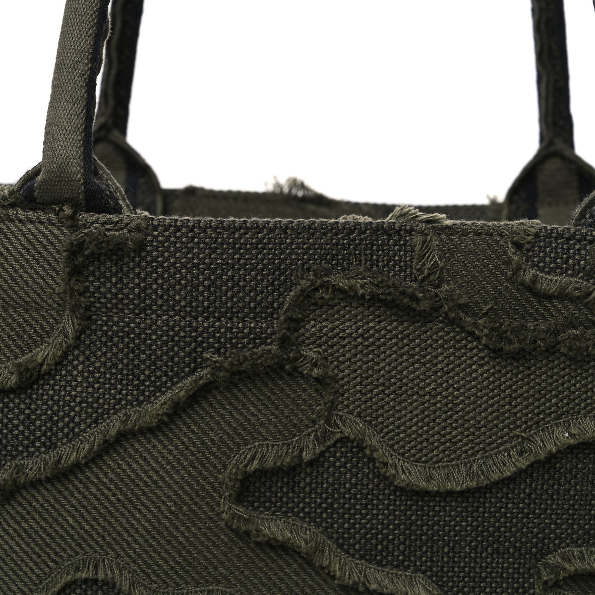 Christian Dior Canvas Embroidered Camouflage Book Tote Green 8 of 11